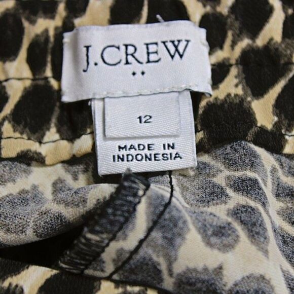J. Crew Pants Leopard Print Pull-on Tapered Leg Side Pocket Elastic Waist Sz 12 - Picture 4 of 6